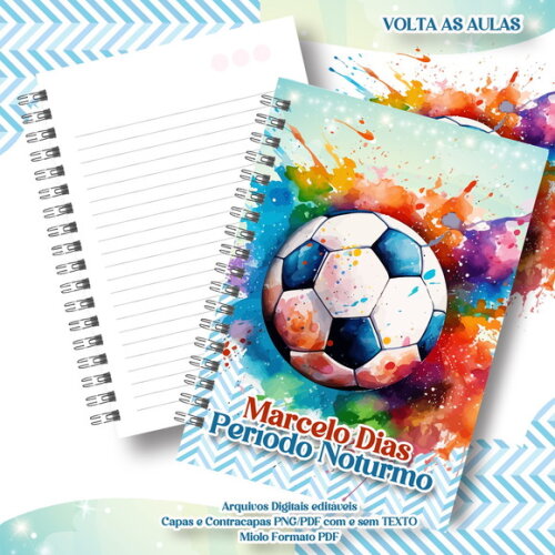 Caderno ou Agenda Personalizada Futebol
