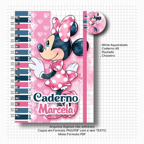 Caderno ou Agenda Personalizada Minnie
