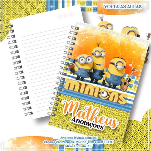 Caderno ou Agenda Personalizada Minions