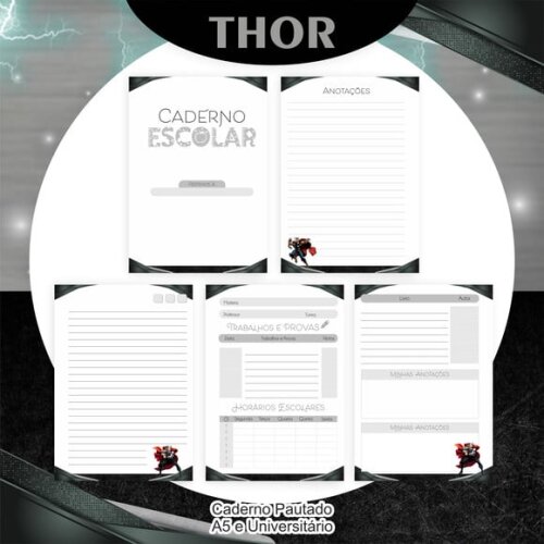 Caderno ou Agenda Personalizada Thor