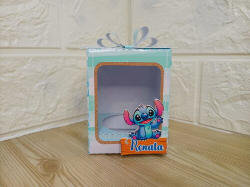 Caixa com Pote para Nutella Stitch