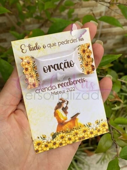 Card com Bala Dia da Mulher
