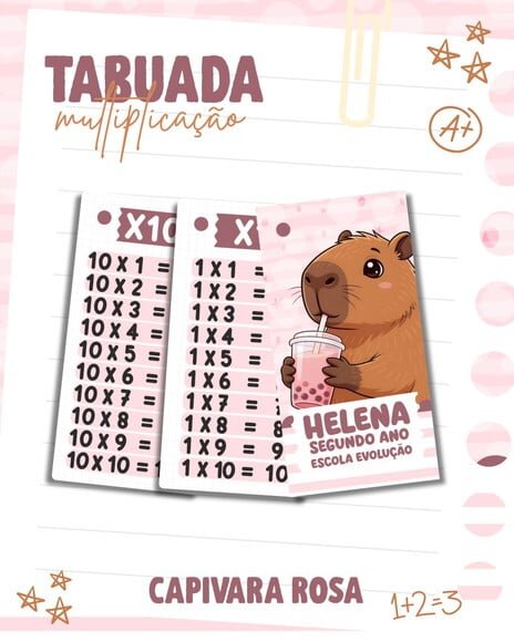 Chaveiro Tabuada Personalizada