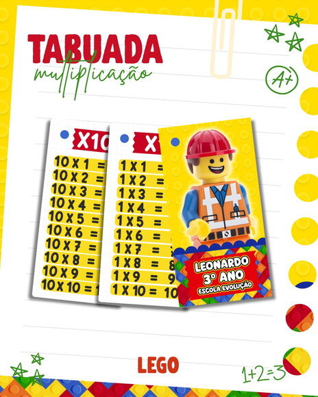 Chaveiro Tabuada Personalizada