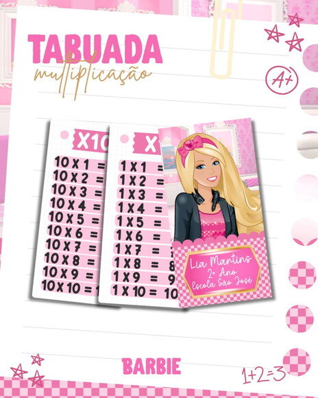 Chaveiro Tabuada Personalizada