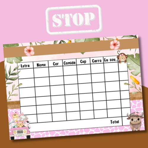 Jogo do Stop ( Conhecido Como Adedanha)