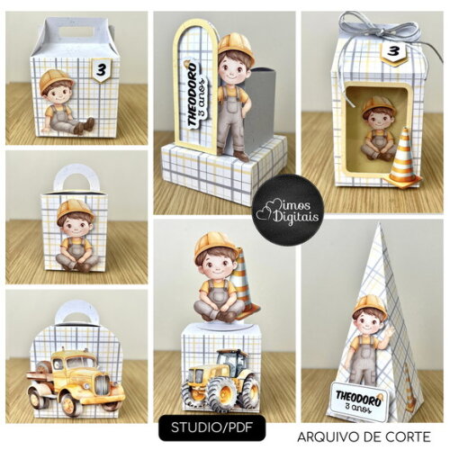 Kit 20 Lembrancinhas Construção