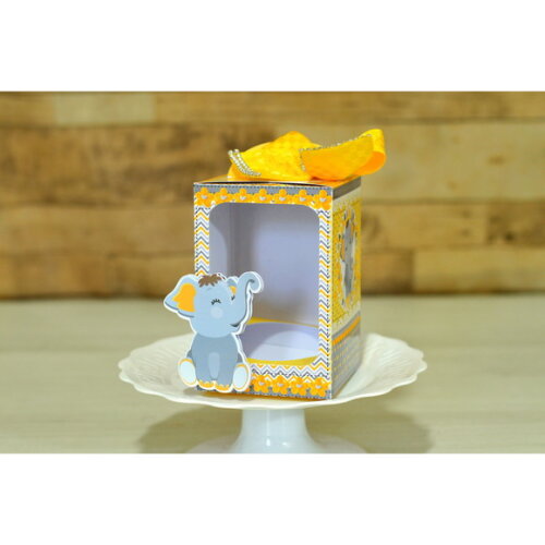 Kit 30 Lembrancinha - Elefante Amarelo e Cinza