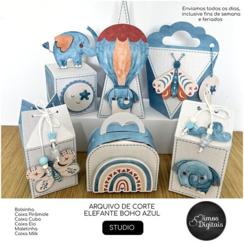 Kit 30 Lembrancinhas Elefante Boho