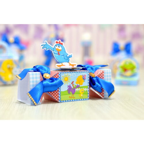 Kit 30 Lembrancinhas Galinha Pintadinha Azul