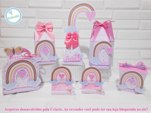 Kit 60 Lembrancinhas - Arco Iris