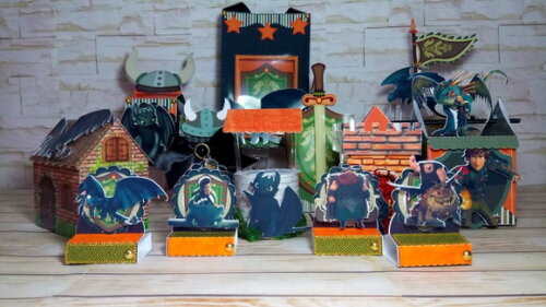 Kit 60 Lembrancinhas Como Treinar o Seu Dragão