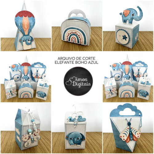 Kit 60 Lembrancinhas Elefante Boho