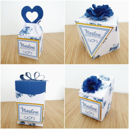 Kit 60 Lembrancinhas Floral Azul