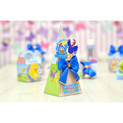 Kit 60 Lembrancinhas Galinha Pintadinha Azul