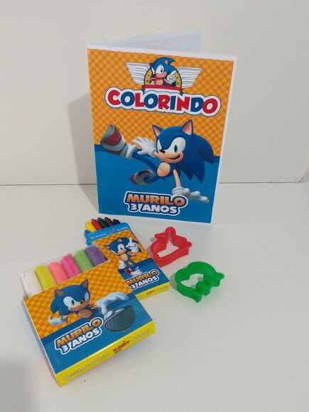 Kit Colorir Livro + Massinha + Giz de Cera