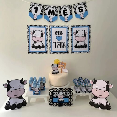 Kit Mesversário Amo Meu Tetê Personalizados - Só Um Bolinho