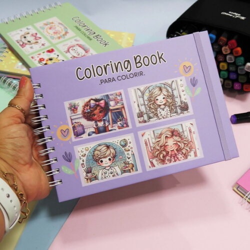 Livro de Colorir A5 com 50 Folhas
