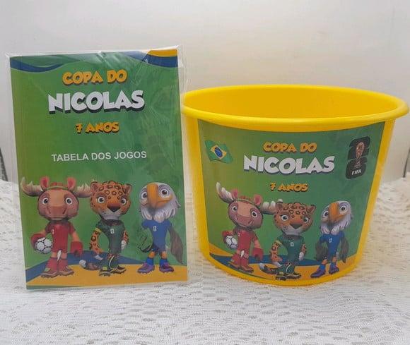 Balde de Pipoca com Tabela Copa - 30 Unidades