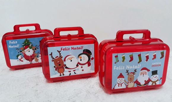 Lembrancinha de Natal Mini Maletinha Acrilica