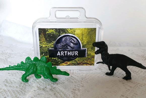 Mini Maletinha Dinossauro + 2 dinossauros