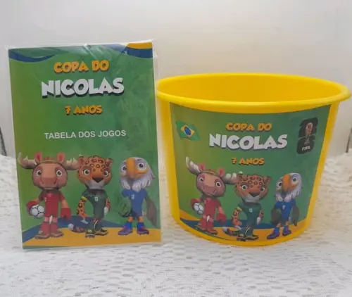 Balde de Pipoca com Tabela Copa - 30 Unidades