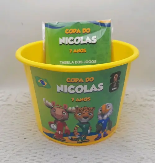 Balde de Pipoca com Tabela Copa - 30 Unidades