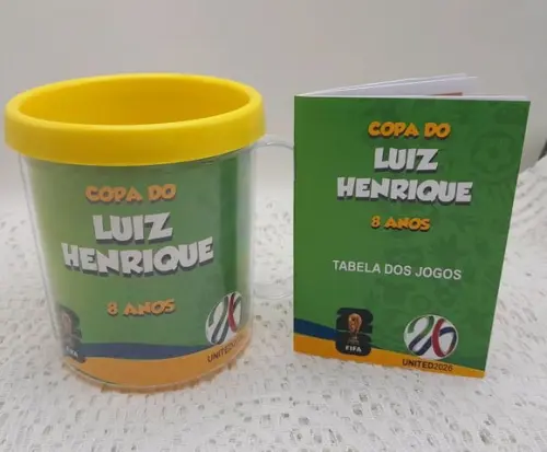 Caneca Copa do Mundo 2026 com Tabela dos Jogos
