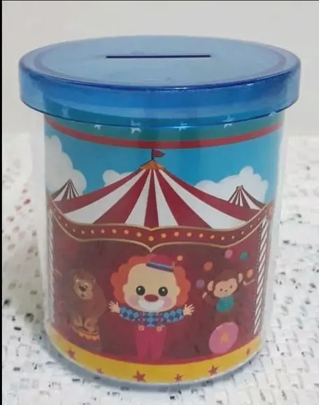 Cofrinho Acrilico Personalizado Circo