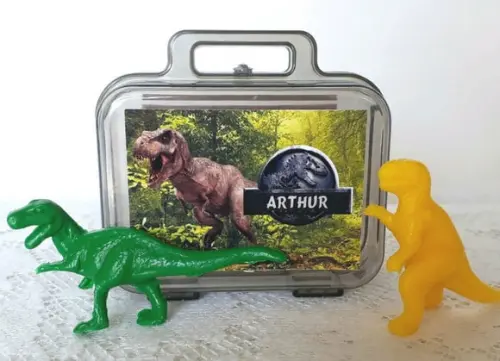 Mini Maletinha Dinossauro + 2 dinossauros