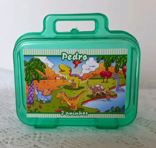 Mini Maletinha Dinossauro + 2 dinossauros
