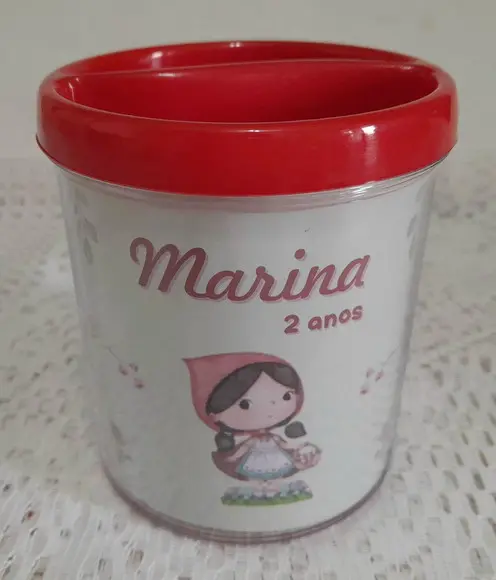 Porta-lápis Personalizado Chapeuzinho - 30 Unidades