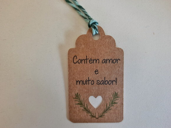 Tag Contém Amor e muito sabor c/ 50 Un