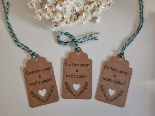Tag Contém Amor e muito sabor c/ 50 Un