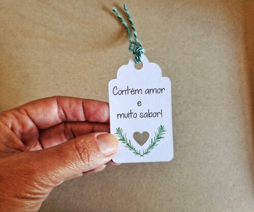 Tag Contém Amor e muito sabor c/ 50 Un