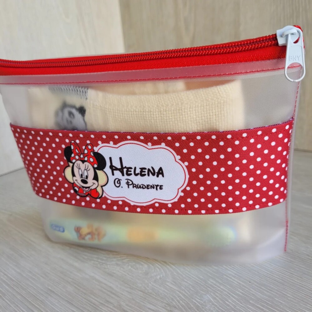 Estojo Necessarie higiene dental Minnie Vermelha Personalizado