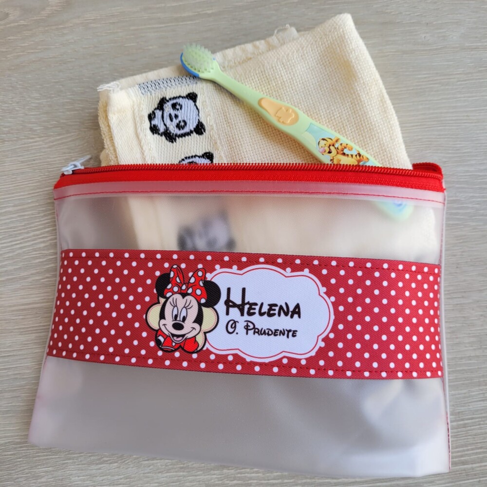 Estojo Necessarie higiene dental Minnie Vermelha Personalizado