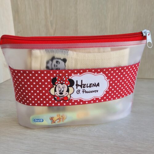 Estojo Necessarie higiene dental Minnie Vermelha Personalizado