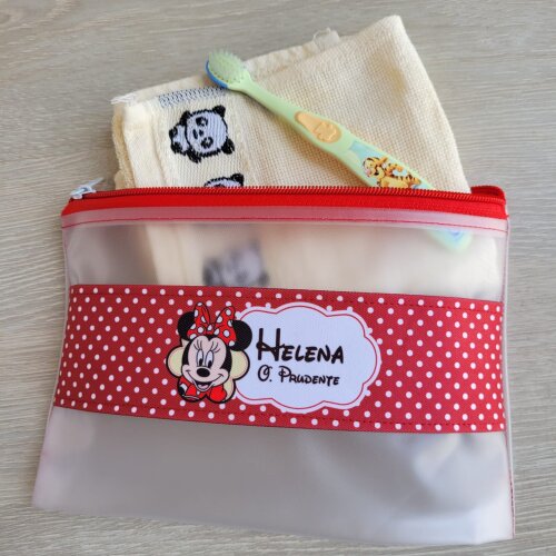 Estojo Necessarie higiene dental Minnie Vermelha Personalizado