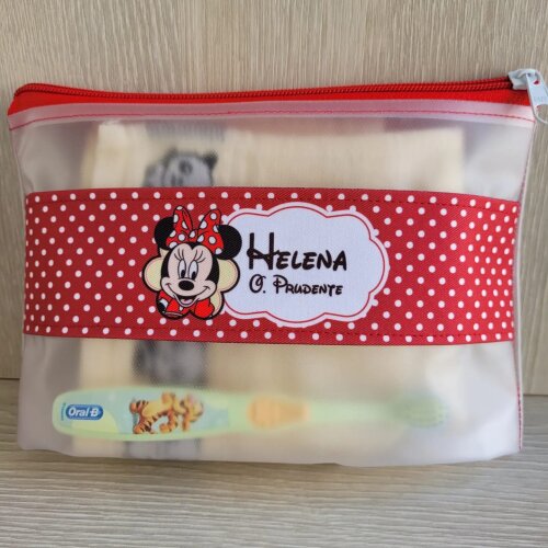 Estojo Necessarie higiene dental Minnie Vermelha Personalizado