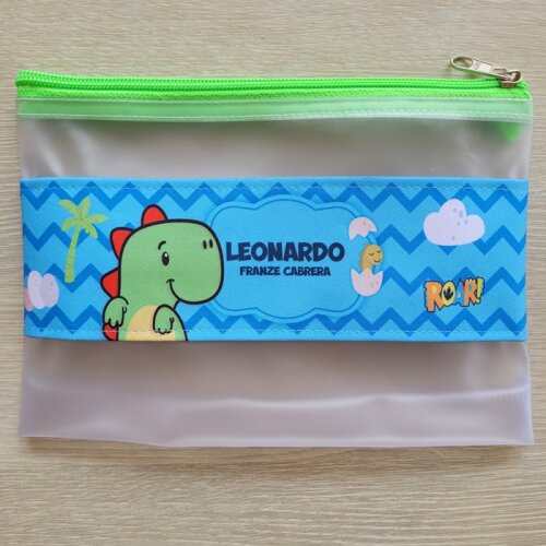 Estojo Necessarie higiene dental Dinossauro Verde Personalizado