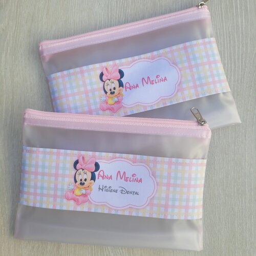 Estojo Necessarie higiene dental Minnie Baby Personalizado