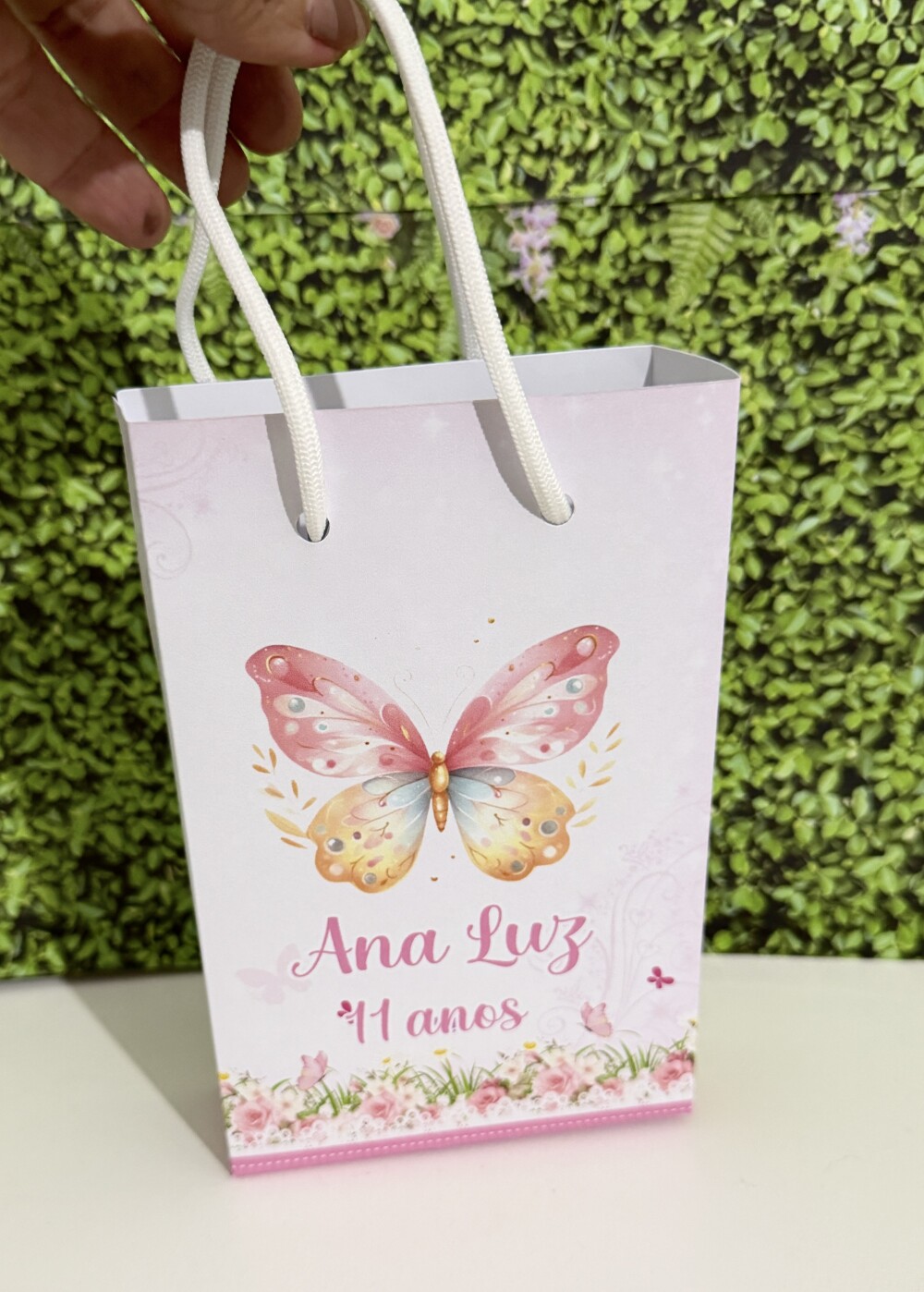 Sacolinha P BORBOLETA LILÁS / ROSA TAMANHO 10X16 / lembrancinha