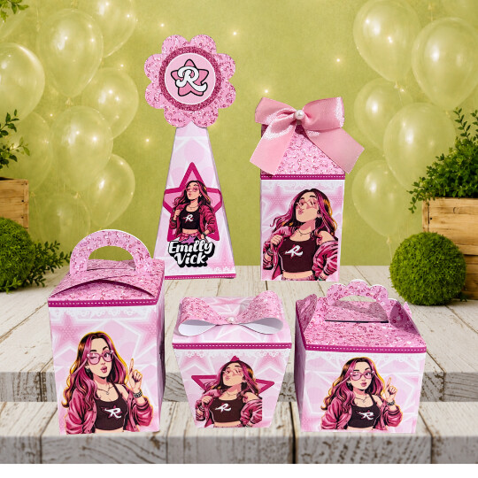 Kit Caixinhas Emily Vick / Clube dos rosa /Lembrancinha de Festa