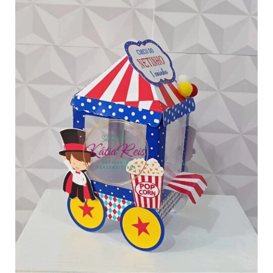 Carrinho de Pipoca do Circo / Lembrancinha de festa Infantil / J?