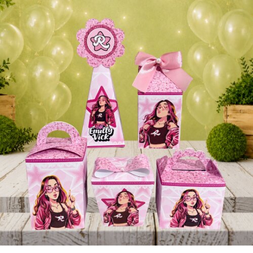 Kit Caixinhas Emily Vick / Clube dos rosa /Lembrancinha de Festa