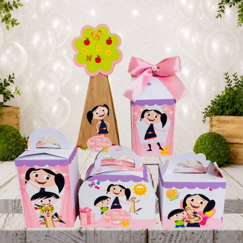 Kit Caixinhas Show da Luna Rosa /Lembrancinha de Festa Infantil / JÁ COLADAS