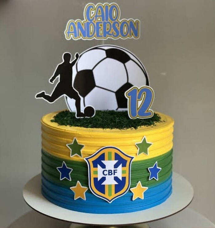 Topo Futebol Verde e Amarelo