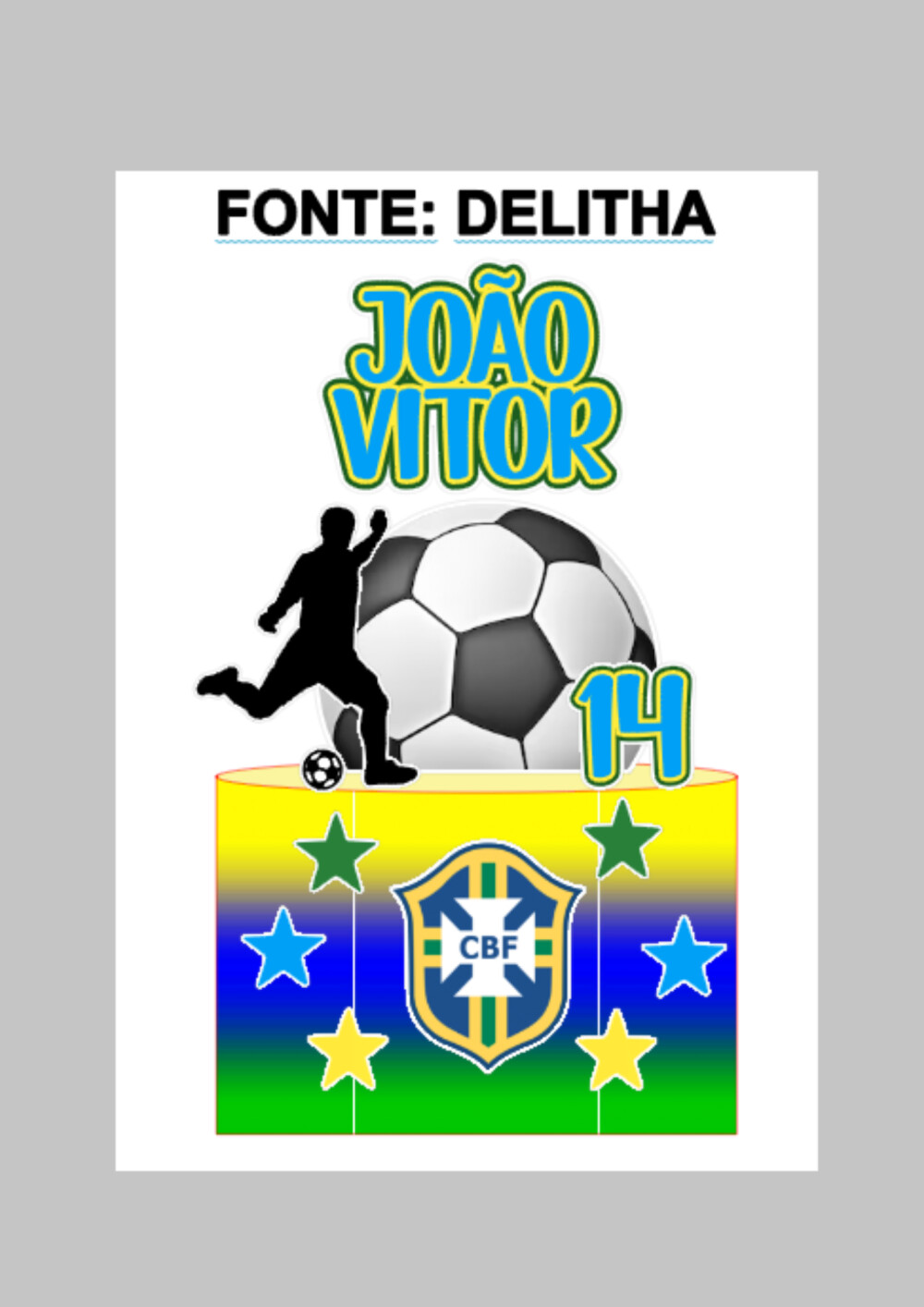 Topo Futebol Verde e Amarelo