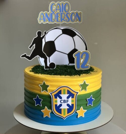 Topo Futebol Verde e Amarelo